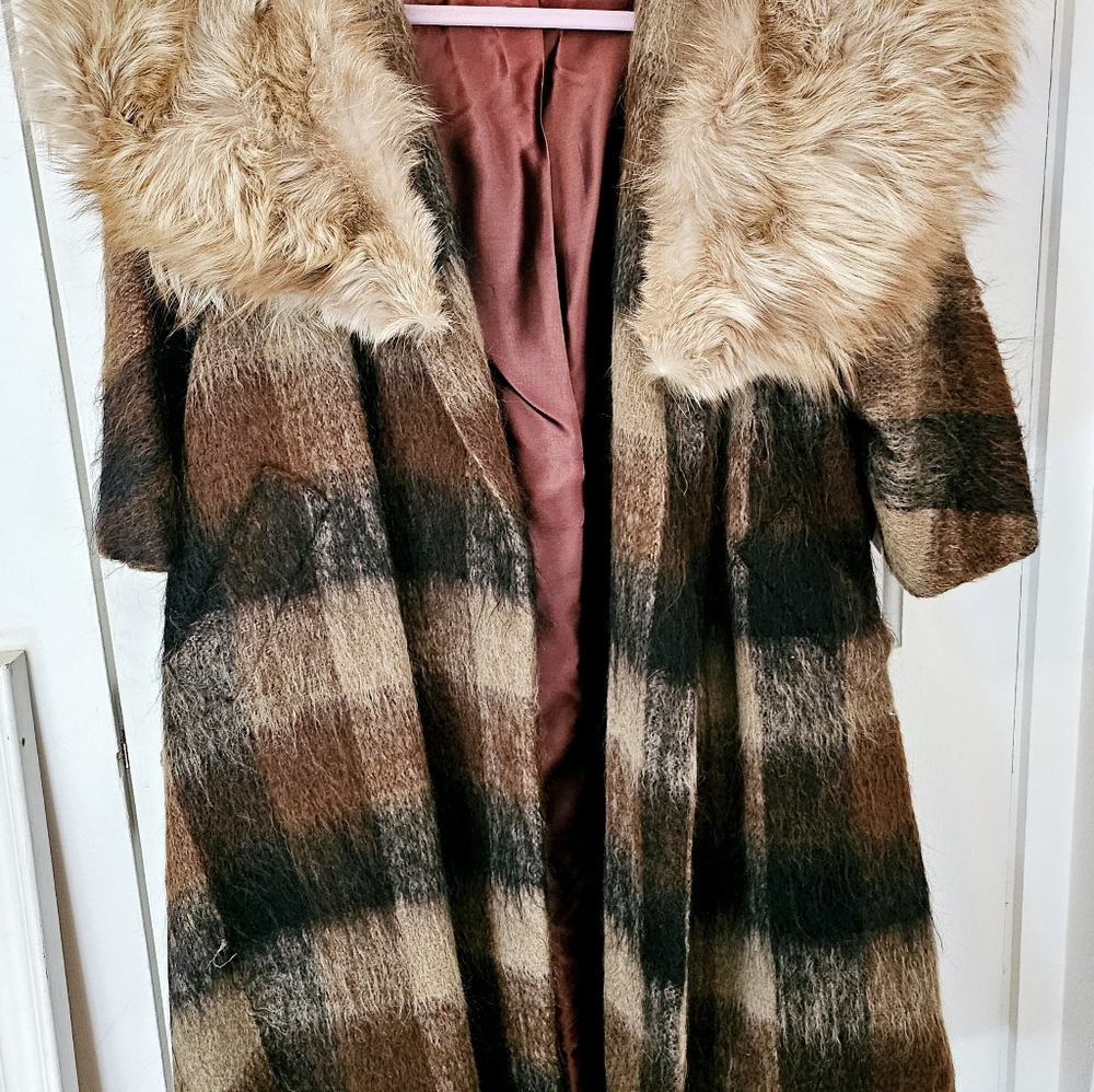 Vintage Swing Coat Lilli Ann Mohair/Fox Fur